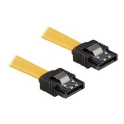 Delock Cable SATA - Kabel SATA - Serial ATA 150/300 - SATA (F) do SATA (F) - 70 cm - opatřený západkou, přímý konektor - žlutá