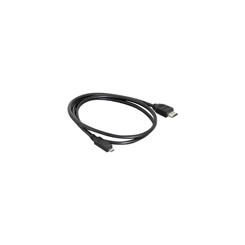 Delock - Kabel HDMI s ethernetem - HDMI s piny (male) do 19 pin micro HDMI Type D s piny (male) - 1 m