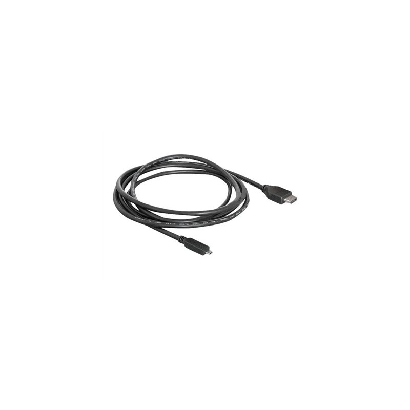 Delock - Kabel HDMI s ethernetem - HDMI s piny (male) do 19 pin micro HDMI Type D s piny (male) - 2 m