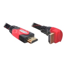 Delock High Speed HDMI with Ethernet - Kabel HDMI s ethernetem - HDMI s piny (male) do HDMI s piny (male) - 1 m - úhlový
