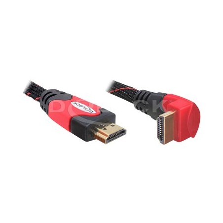 Delock High Speed HDMI with Ethernet - Kabel HDMI s ethernetem - HDMI s piny (male) do HDMI s piny (male) - 1 m - úhlový