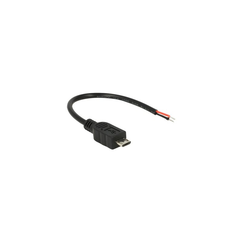 Delock - Elektrický kabel - obnažený drát do Micro-USB typ B (pouze napájení) (M) - 10 cm - černá