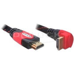 Delock High Speed HDMI with Ethernet - Kabel HDMI s ethernetem - HDMI s piny (male) do HDMI s piny (male) - 5 m - úhlový