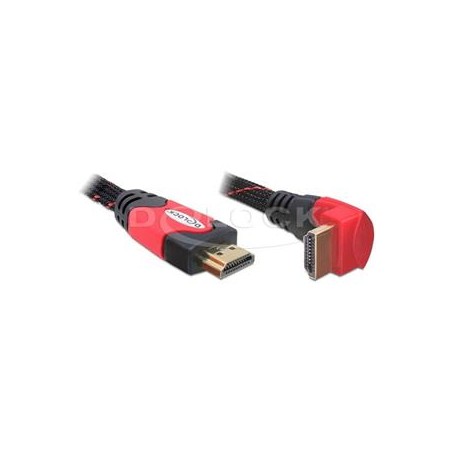 Delock High Speed HDMI with Ethernet - Kabel HDMI s ethernetem - HDMI s piny (male) do HDMI s piny (male) - 5 m - úhlový