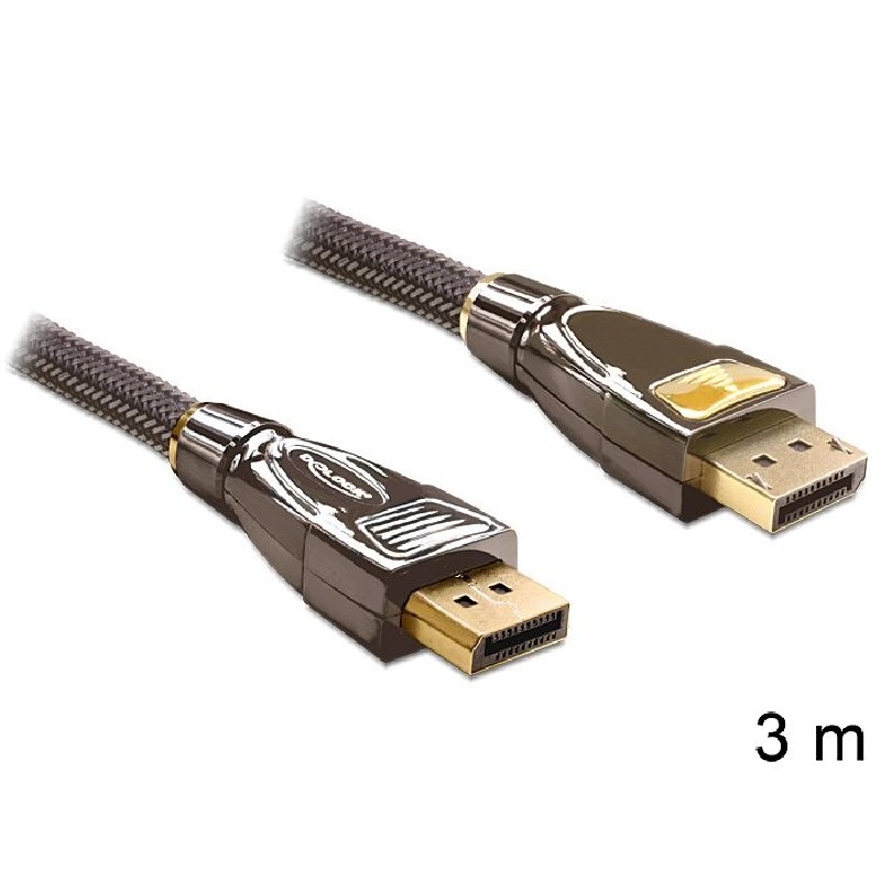Delock - Kabel DisplayPort - DisplayPort (M) do DisplayPort (M) - 3 m - antracit