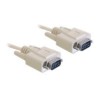 Delock - Sériový kabel - DB-9 (M) do DB-9 (M) - 5 m - křídlové šrouby - béžová