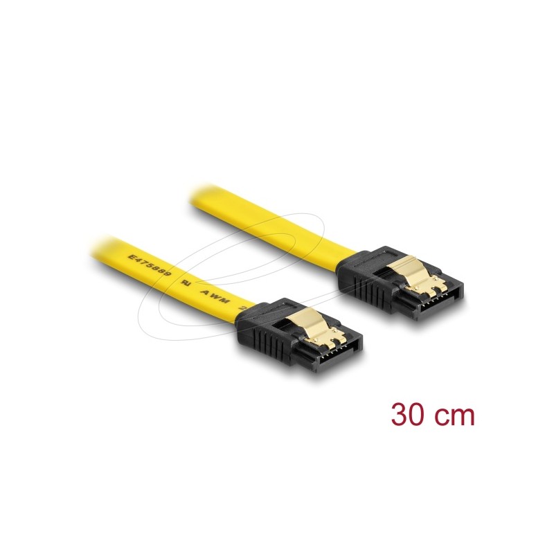 Delock Cable SATA - Kabel SATA - Serial ATA 150/300/600 - SATA (F) do SATA (F) - 30 cm - opatřený západkou, přímý konektor