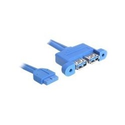 Delock USB 3.0 Pin Header - Kabel z USB iinterní na externí - 19 pin USB 3.0 header (F) do USB typ A (F) - 45 cm - modrá 82941