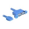 Delock USB 3.0 Pin Header - Kabel z USB iinterní na externí - 19 pin USB 3.0 header (F) do USB typ A (F) - 45 cm - modrá 82941