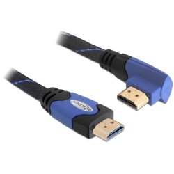 Delock High Speed HDMI with Ethernet - Kabel HDMI s ethernetem - HDMI s piny (male) do HDMI s piny (male) - 5 m - 90° kon… 82958
