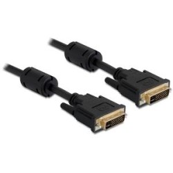 Delock - Kabel DVI - DVI-I (M) do DVI-I (M) - 1 m - křídlové šrouby - černá