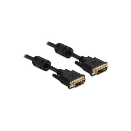 Delock - Kabel DVI - DVI-I (M) do DVI-I (M) - 1 m - křídlové šrouby - černá