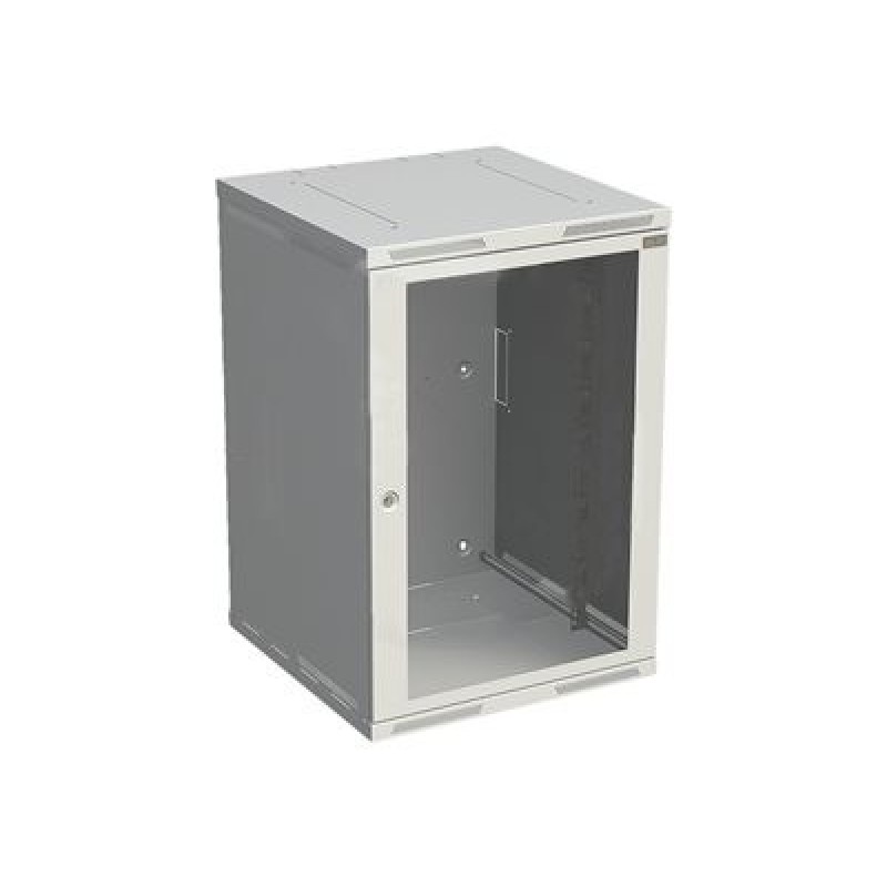 Solarix SENSA SENSA-18U-65-11-G - Skříň - 500 mm, skleněné dveře - montáž na stěnu - šedá, RAL7035 - 18U - 19"