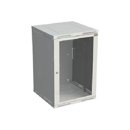 Solarix SENSA SENSA-18U-65-11-G - Skříň - 500 mm, skleněné dveře - montáž na stěnu - šedá, RAL7035 - 18U - 19"