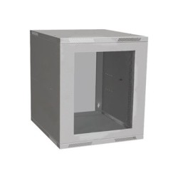 Solarix SENSA LITE SENSA-L-12U-56-11-G - Skříň - 600 mm, skleněné dveře - montáž na stěnu - světle šedá, RAL7035 - 12U - 19"