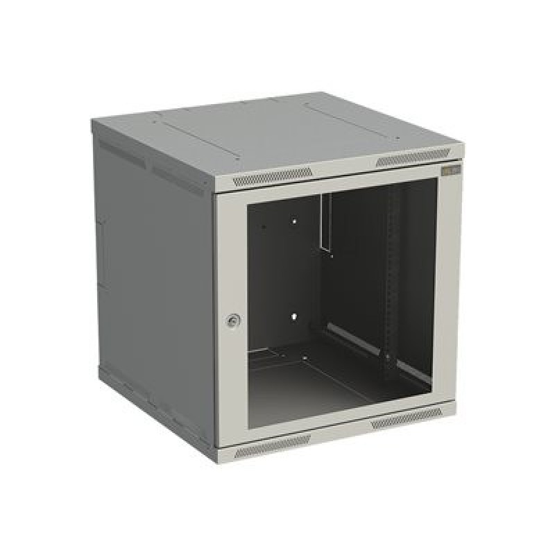 Solarix SENSA SENSA-12U-66-11-G - Skříň - 600 mm, skleněné dveře - montáž na stěnu - šedá, RAL 7035 - 12U - 19"
