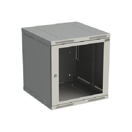 Solarix SENSA SENSA-12U-66-11-G - Skříň - 600 mm, skleněné dveře - montáž na stěnu - šedá, RAL 7035 - 12U - 19"