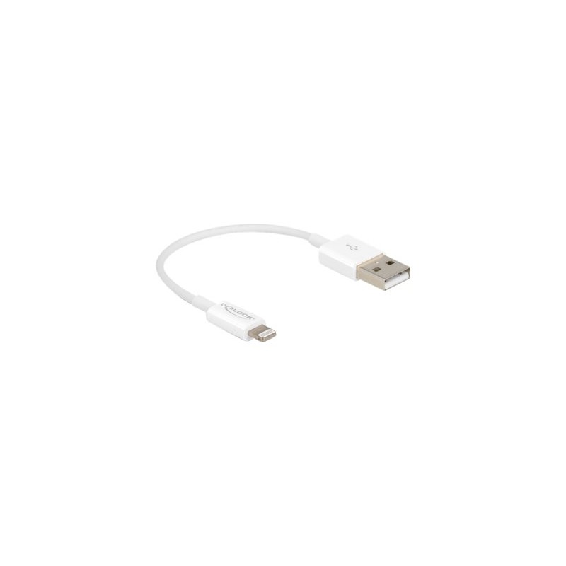 Delock - Kabel Lightning - USB s piny (male) do Lightning s piny (male) - 15 cm - bílá