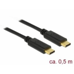 Delock - USB kabel - 24 pin USB-C (M) do 24 pin USB-C (M) - USB 2.0 - 5 A - 50 cm - černá