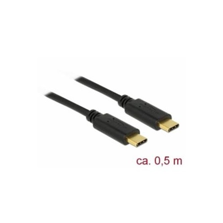 Delock - USB kabel - 24 pin USB-C (M) do 24 pin USB-C (M) - USB 2.0 - 5 A - 50 cm - černá
