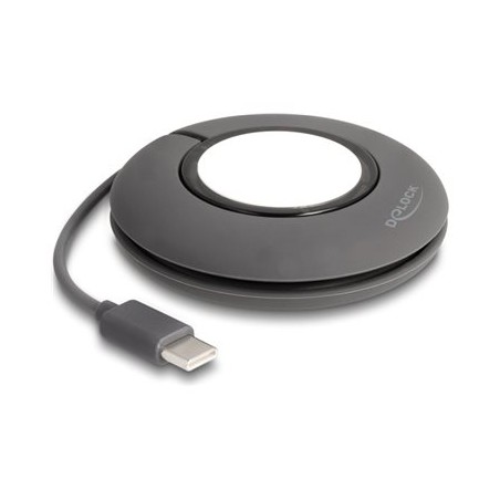 Delock - Napájecí kabel pro chytré hodinky - 24 pin USB-C s piny (male) magnetický - 1 m - šedá