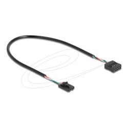 Delock - USB interní kabel - 4kolíkový header USB 2.0 (F) do USB záhlaví 10 pinu (F) - 30 cm - roztec 2,54 mm - cerná