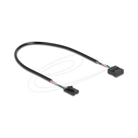 Delock - USB interní kabel - 4kolíkový header USB 2.0 (F) do USB záhlaví 10 pinu (F) - 30 cm - roztec 2,54 mm - cerná