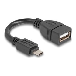 Delock - Kabel USB - Micro-USB typu B (M) do USB (F) - 11 cm - USB On-The-Go (OTG) - cerná
