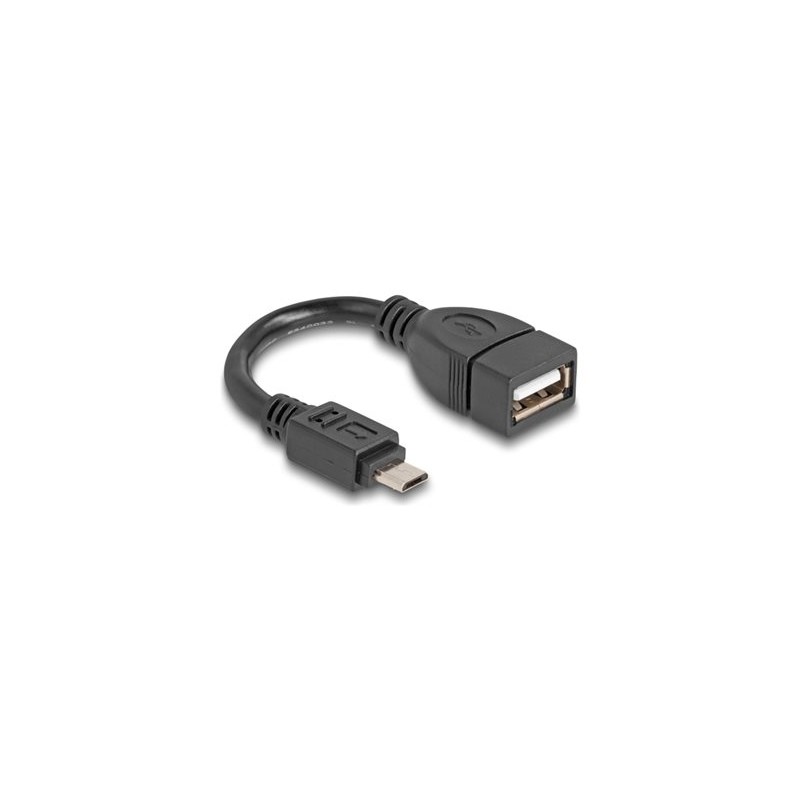 Delock - Kabel USB - Micro-USB typu B (M) do USB (F) - 11 cm - USB On-The-Go (OTG) - cerná