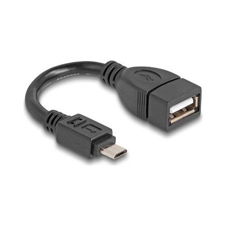 Delock - Kabel USB - Micro-USB typu B (M) do USB (F) - 11 cm - USB On-The-Go (OTG) - cerná