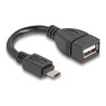 Delock - Kabel USB - Micro-USB typu B (M) do USB (F) - 11 cm - USB On-The-Go (OTG) - cerná