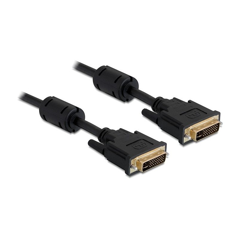Delock - Kabel DVI - DVI-I (M) do DVI-I (M) - 2 m - křídlové šrouby - černá