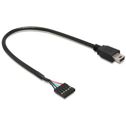 Delock USB 2.0 Pin Header - Adaptér z USB interní na externí - mini-USB typ B (M) do 5kolíkový konektor USB 2.0 (F) - 30 cm