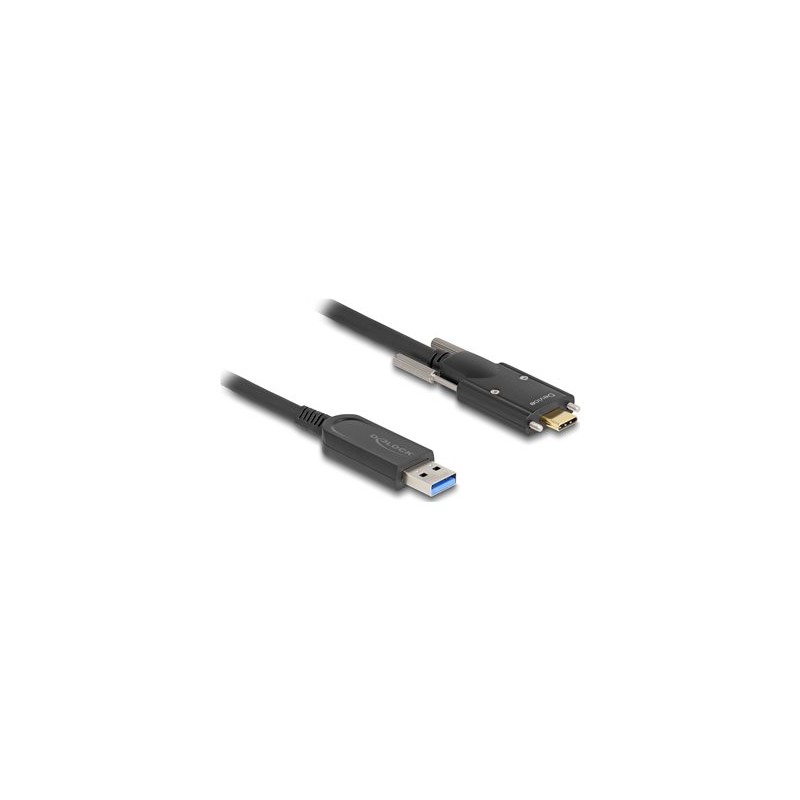 Delock - USB kabel - USB typ A (M) do 24 pin USB-C (M) šroubovací - USB 2.0 - 15 m - Active Optical Cable (AOC), USB 3.2 Gen 2