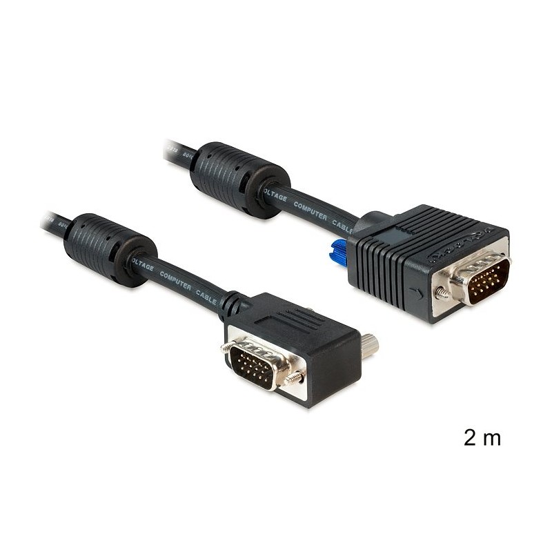 Delock - Kabel VGA - HD-15 (VGA) (M) do HD-15 (VGA) (M) - 2 m - 90° konektor