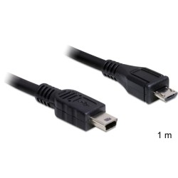 Delock - Kabel USB - mini-USB Type B (M) do Micro USB typ B (M) - USB 2.0 - 1 m - černá