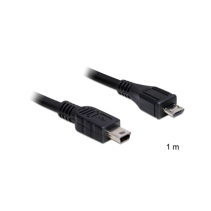 Delock - Kabel USB - mini-USB Type B (M) do Micro USB typ B (M) - USB 2.0 - 1 m - černá