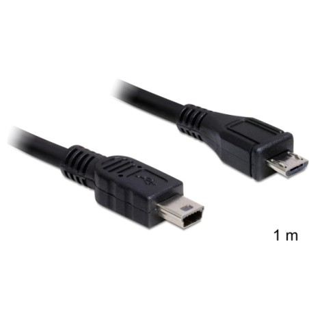 Delock - Kabel USB - mini-USB Type B (M) do Micro USB typ B (M) - USB 2.0 - 1 m - černá