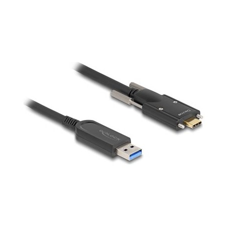 Delock - USB kabel - USB typ A (M) do 24 pin USB-C (M) šroubovací - USB 2.0 - 5 m - Active Optical Cable (AOC), USB 3.2 Gen 2