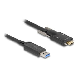 Delock - USB kabel - USB typ A (M) do 24 pin USB-C (M) šroubovací - USB 2.0 - 900 mA - 7.5 m - Active Optical Cable (AOC)
