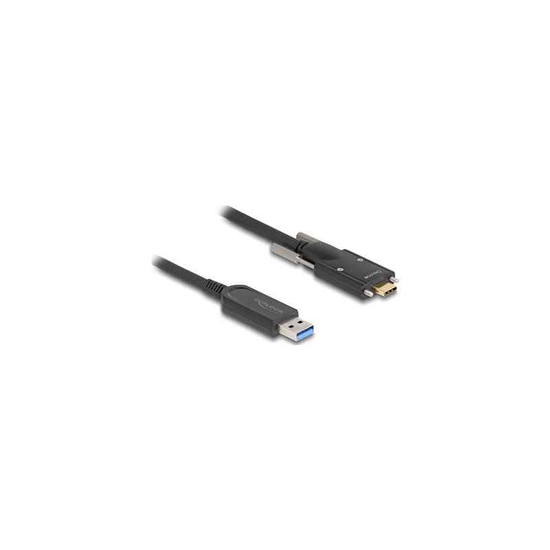 Delock - USB kabel - USB typ A (M) do 24 pin USB-C (M) šroubovací - USB 2.0 - 900 mA - 7.5 m - Active Optical Cable (AOC)