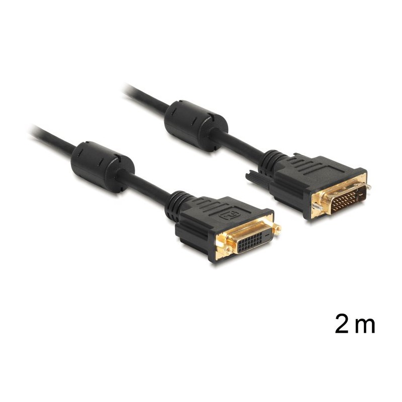 Delock - Kabel DVI - DVI-D (F) do DVI-D (M) - 2 m - černá