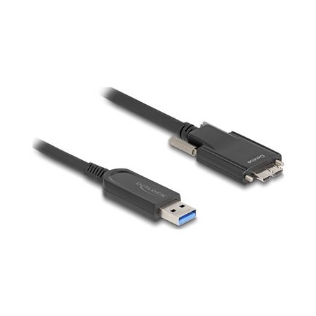 Delock - Kabel USB - Micro-USB typu B (M) šroubovací do USB typ A (M) - USB 2.0 - 900 mA - 10 m - rychlost prenosu dat až 10