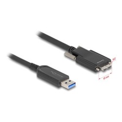 Delock - Kabel USB - USB typ A (M) do Micro-USB typu B (M) šroubovací - USB 2.0 - 900 mA - 7.5 m - Active Optical Cable (AOC)