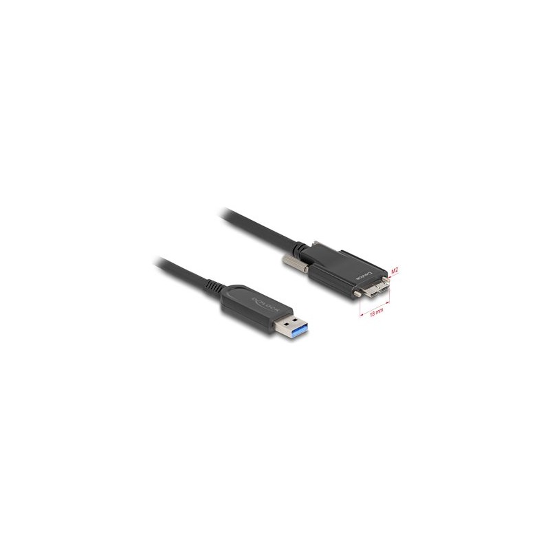 Delock - Kabel USB - USB typ A (M) do Micro-USB typu B (M) šroubovací - USB 2.0 - 900 mA - 7.5 m - Active Optical Cable (AOC)