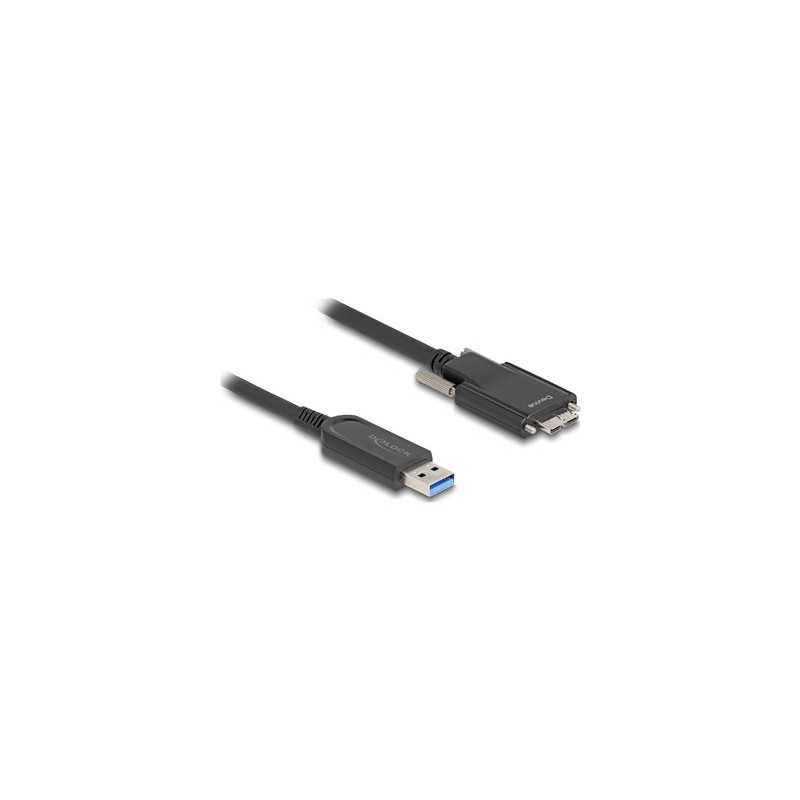 Delock - Kabel USB - USB typ A (M) do Micro-USB typu B (M) šroubovací - USB 2.0 - 900 mA - 5 m - Active Optical Cable (AOC)