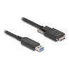 Delock - Kabel USB - USB typ A (M) do Micro-USB typu B (M) šroubovací - USB 2.0 - 900 mA - 5 m - Active Optical Cable (AOC)