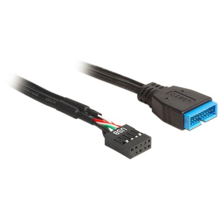 Delock - USB interní kabel - hlavička USB 9 pinů (F) do 19 pin USB 3.0 header (M) - 30 cm - černá