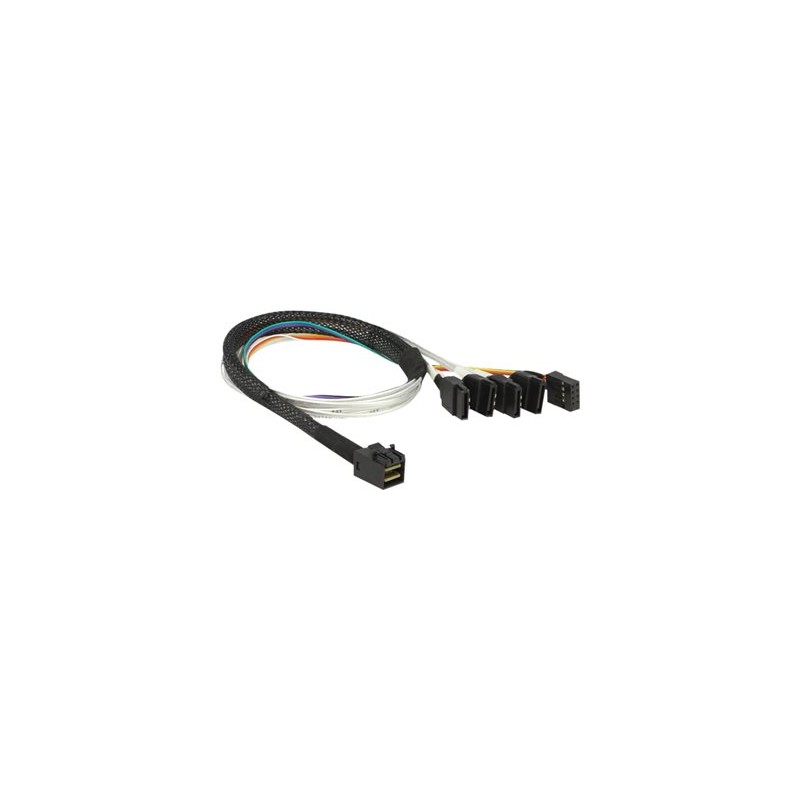 Delock - Interní kabel SAS - SAS 6Gbit/s - 4 x Mini SAS HD (SFF-8643) do SATA, postranní - 50 cm