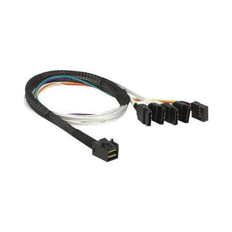 Delock - Interní kabel SAS - SAS 6Gbit/s - 4 x Mini SAS HD (SFF-8643) do SATA, postranní - 50 cm